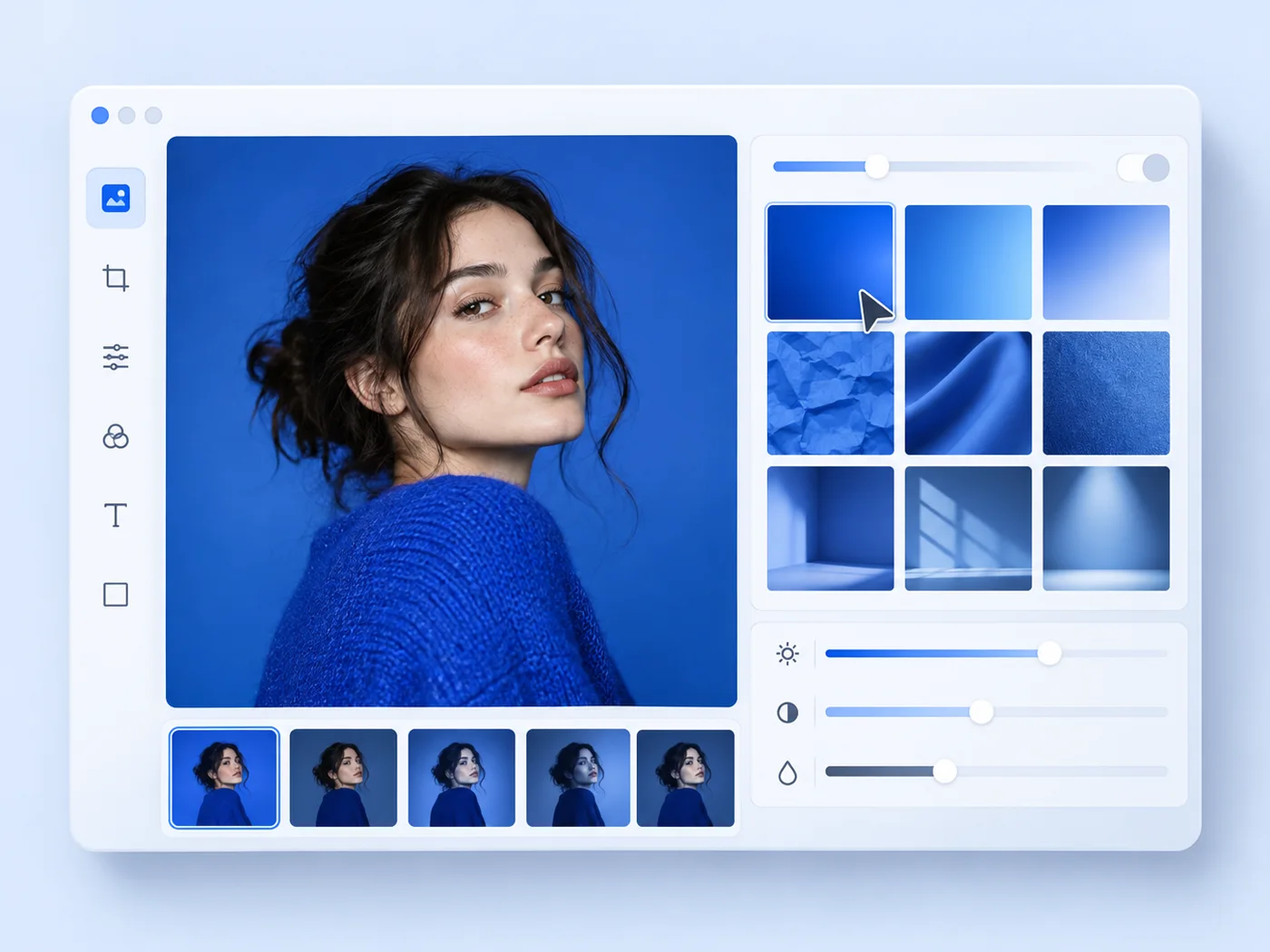 StickerAI blue background editing workflow